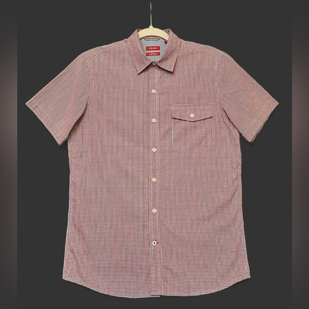 IZOD Short Sleeve Slim Fit Button Up Shirt
